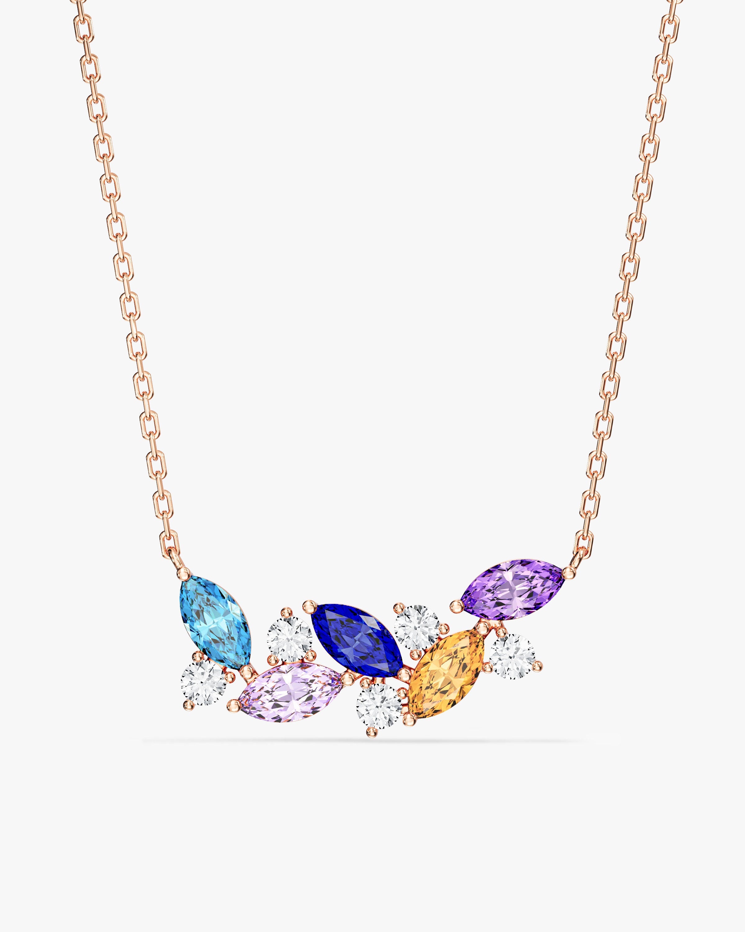 Multi Stone Marquise Birthstone Necklace