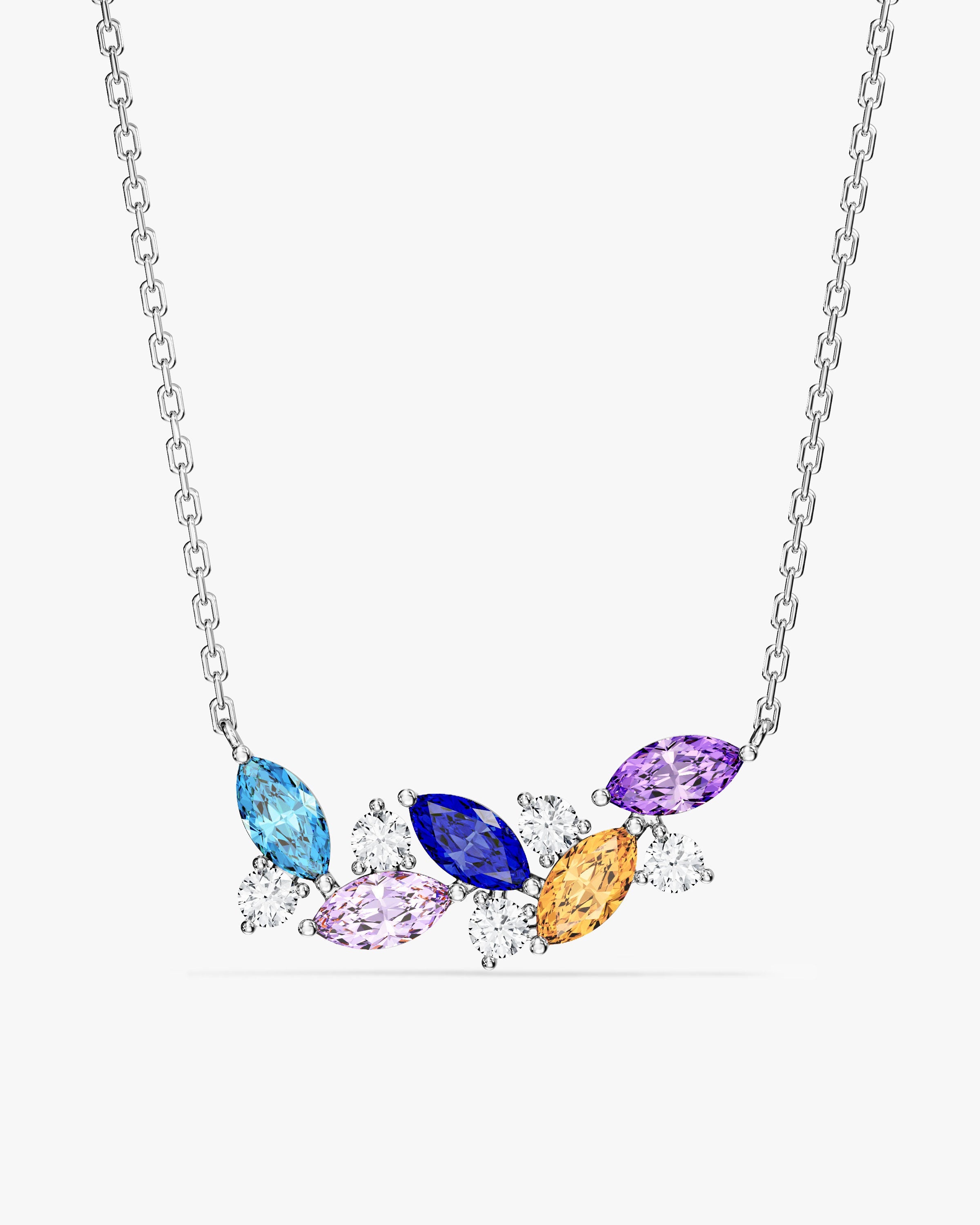 Multi Stone Marquise Birthstone Necklace
