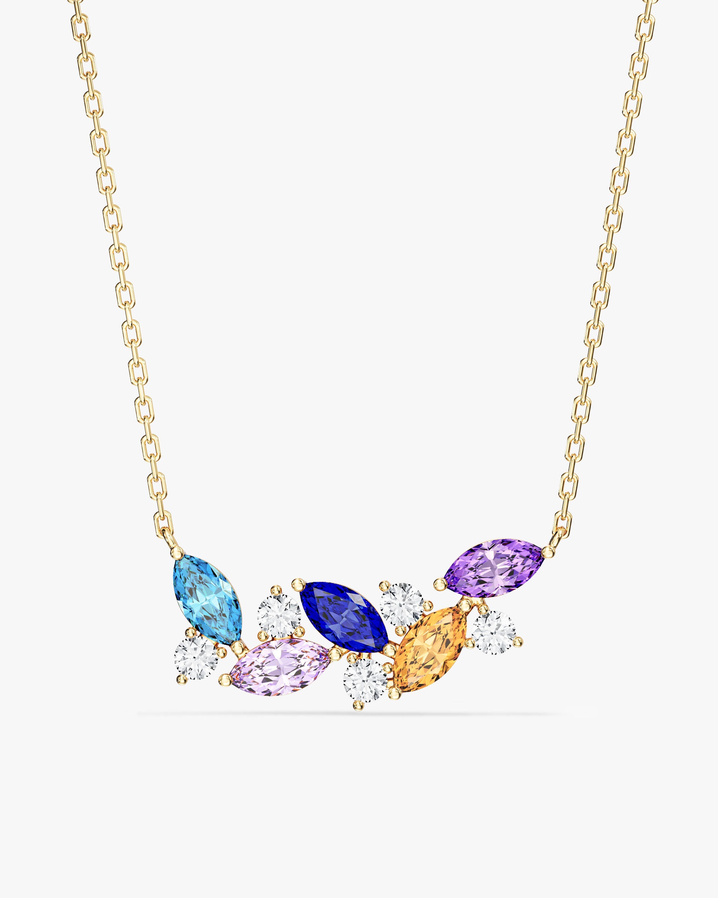 Multi Stone Marquise Birthstone Necklace