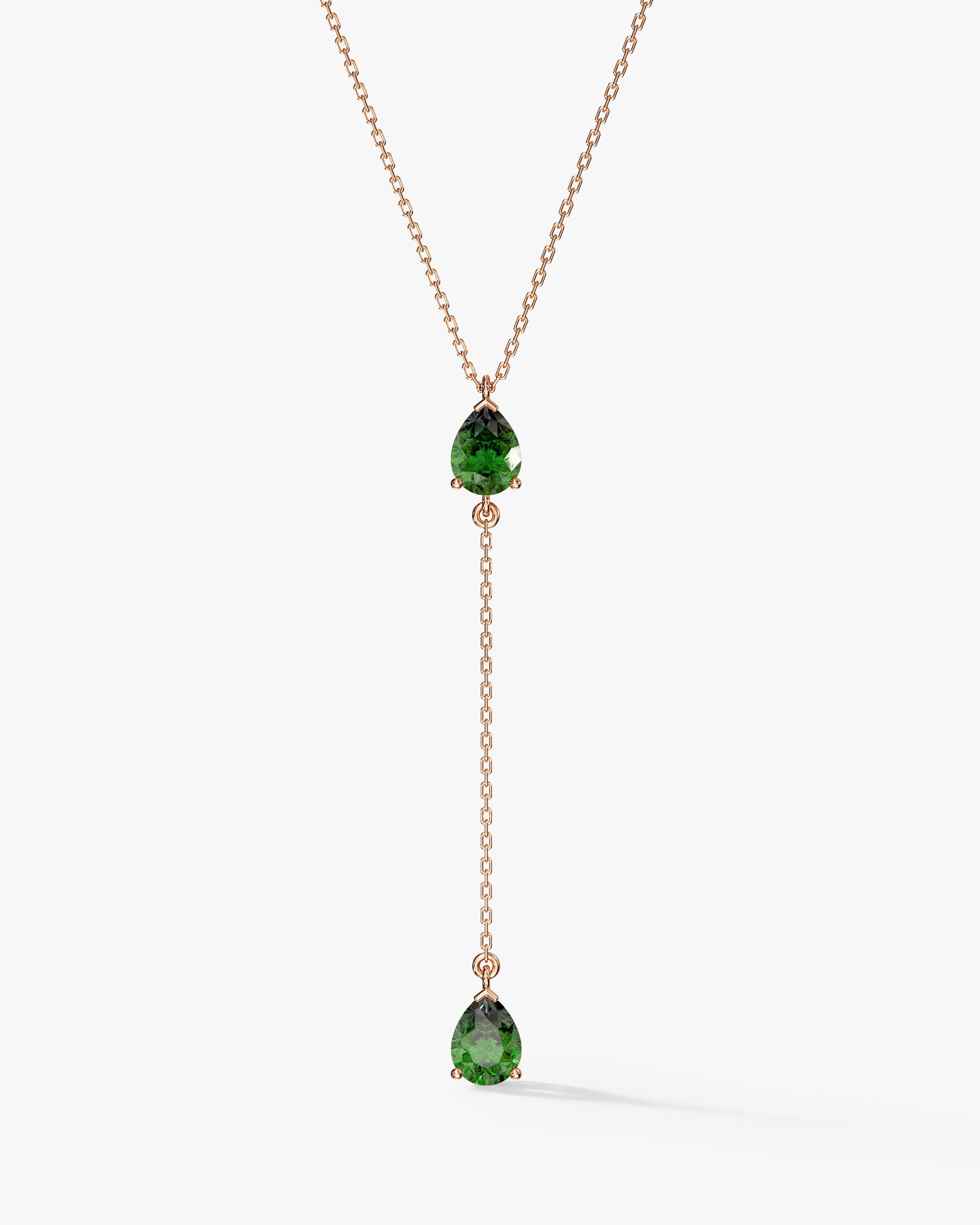 Pear Birthstone Drop Necklace