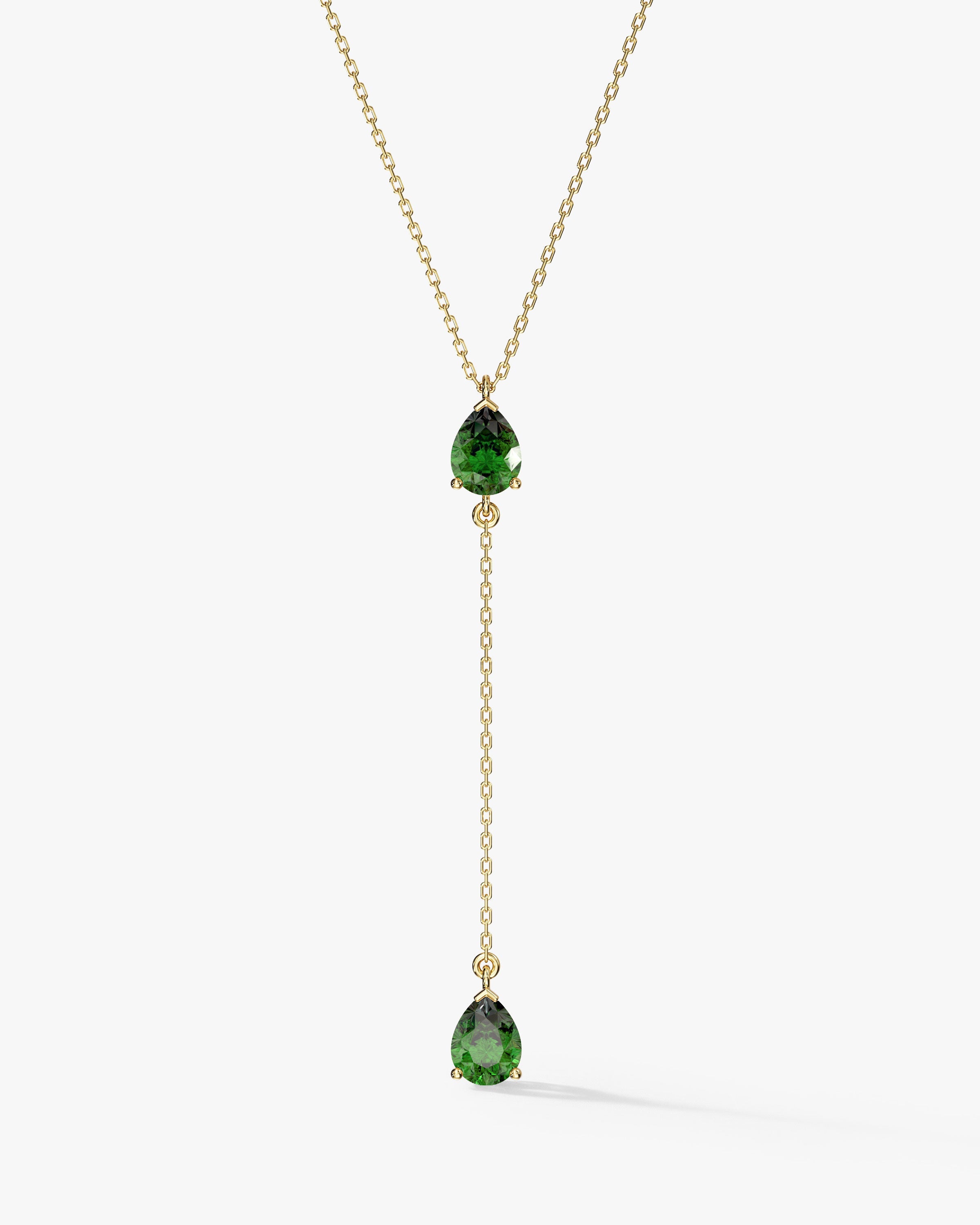 Pear Birthstone Drop Necklace