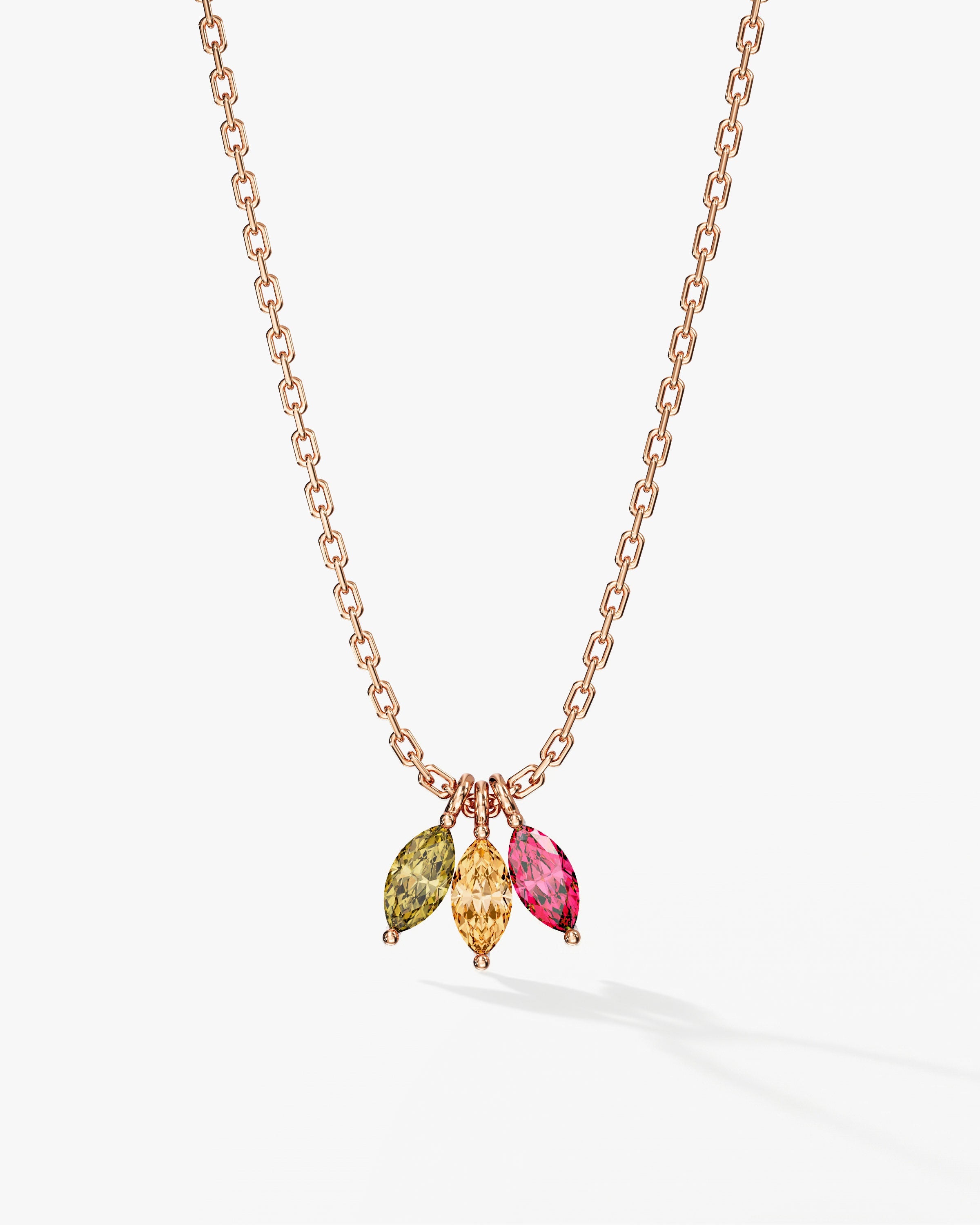 Marquise Birthstone Charm Necklace