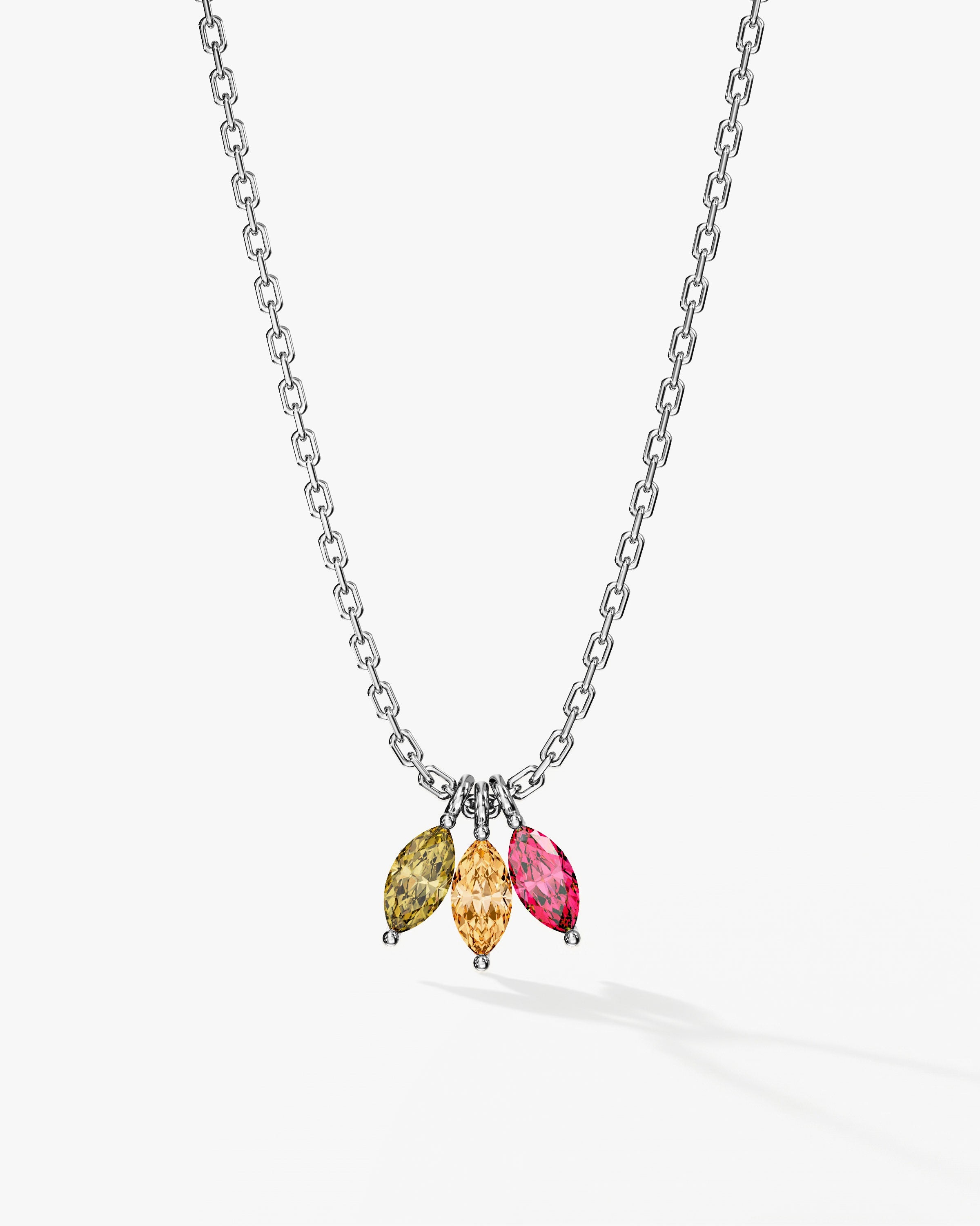 Marquise Birthstone Charm Necklace