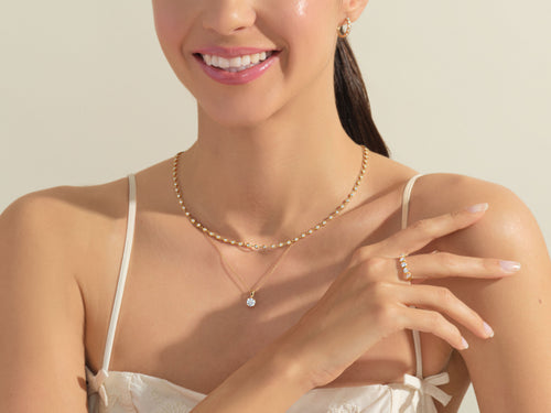1.30 mm Bezel Moissanite Tennis Necklace