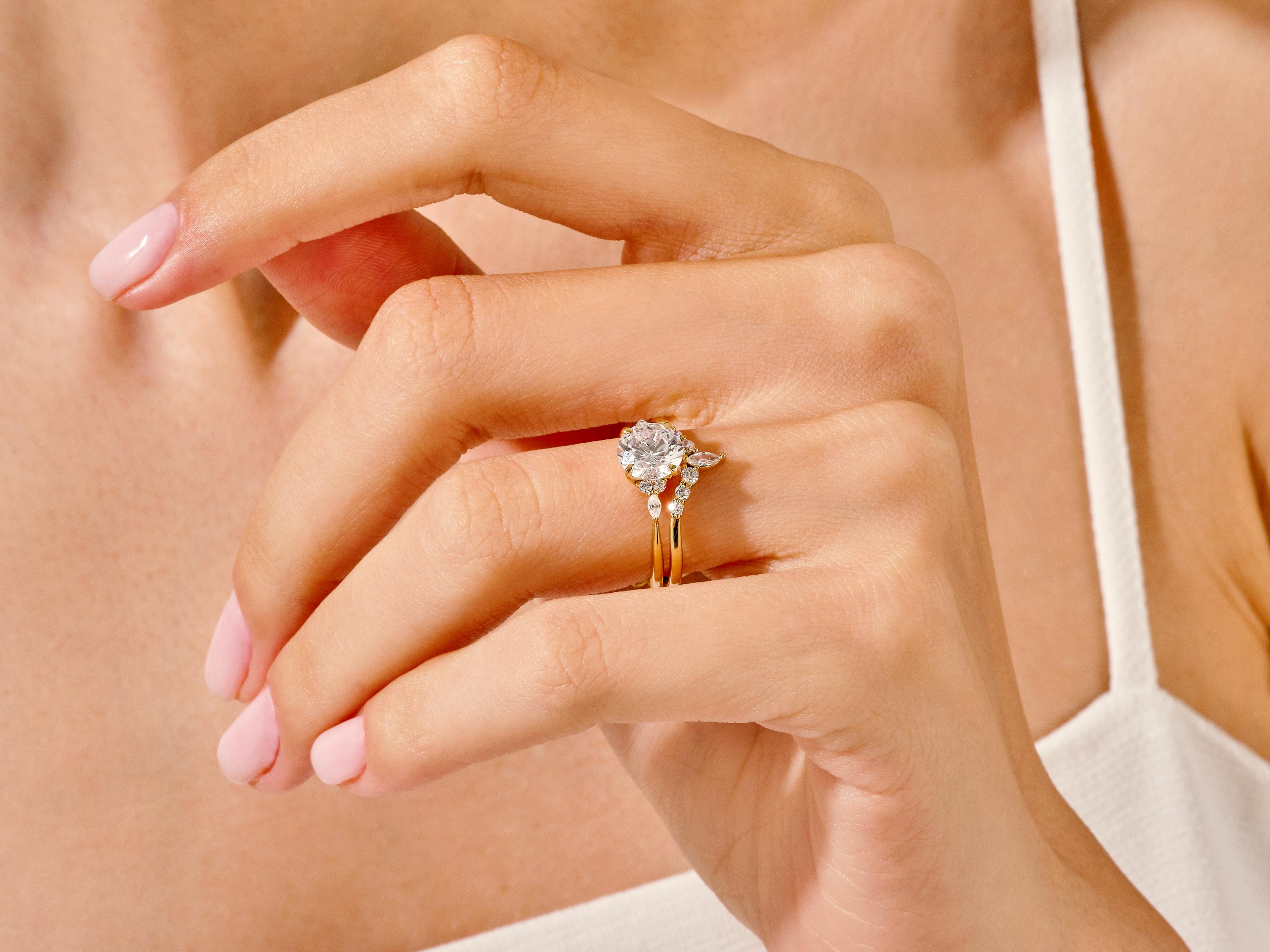 Vintage Marquise Tipped Wedding Band