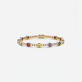 Family Tennis Bracelet with Rainbow Birthstones
