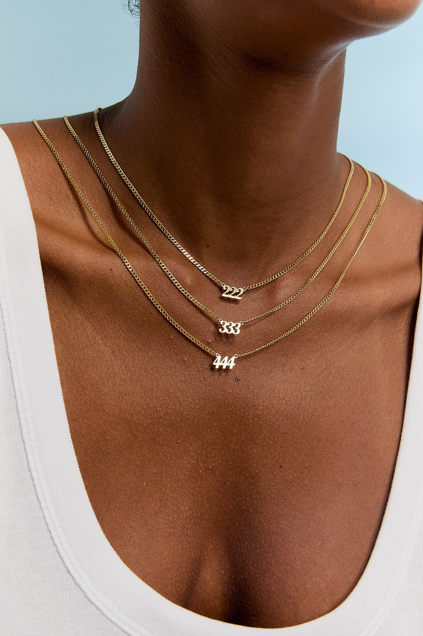 Angel Number Layered Gold Necklace – 222 333 444 - Lucky Jewelry