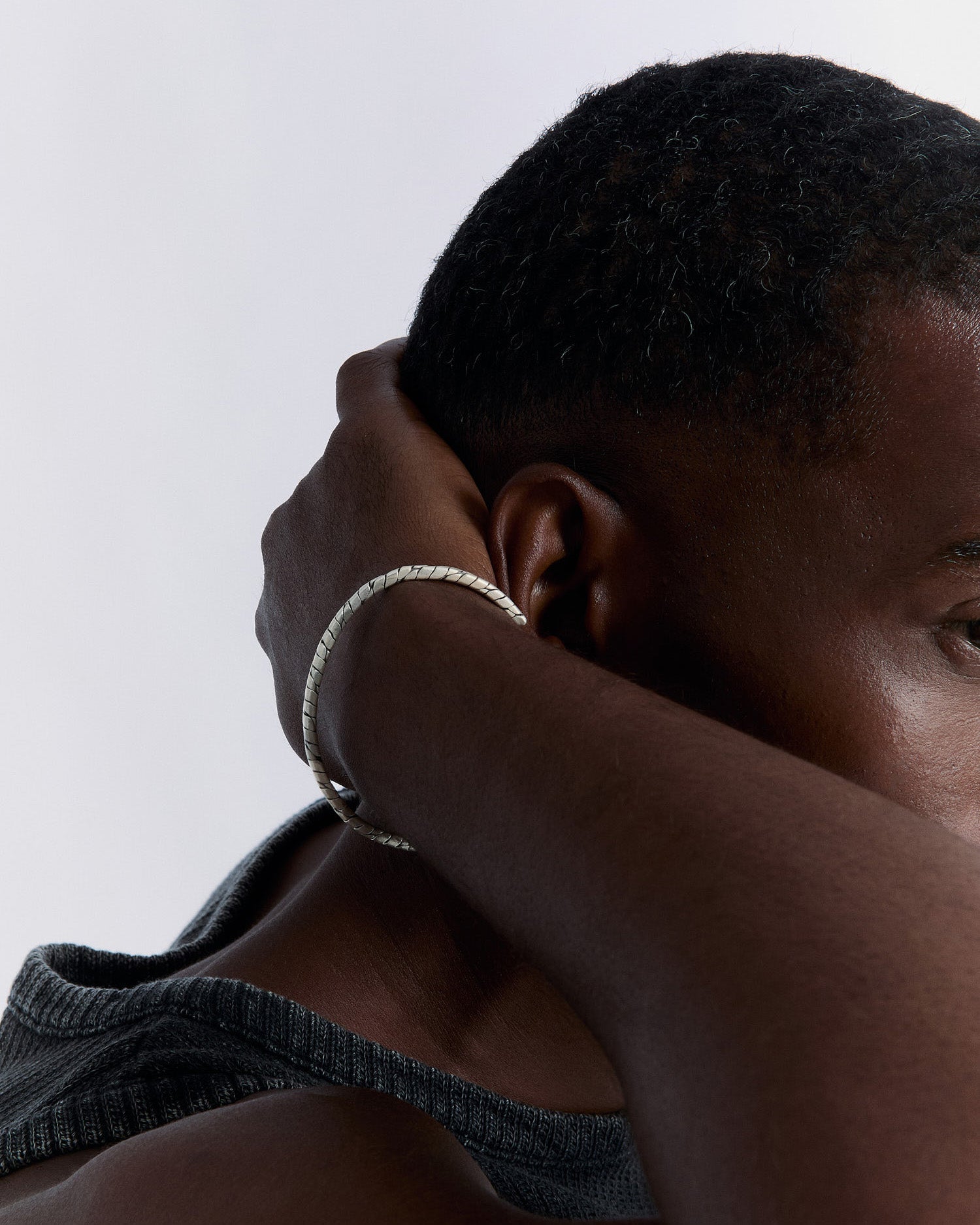 Spiral Design Silver Cuff Bracelet - 925k Sterling Silver