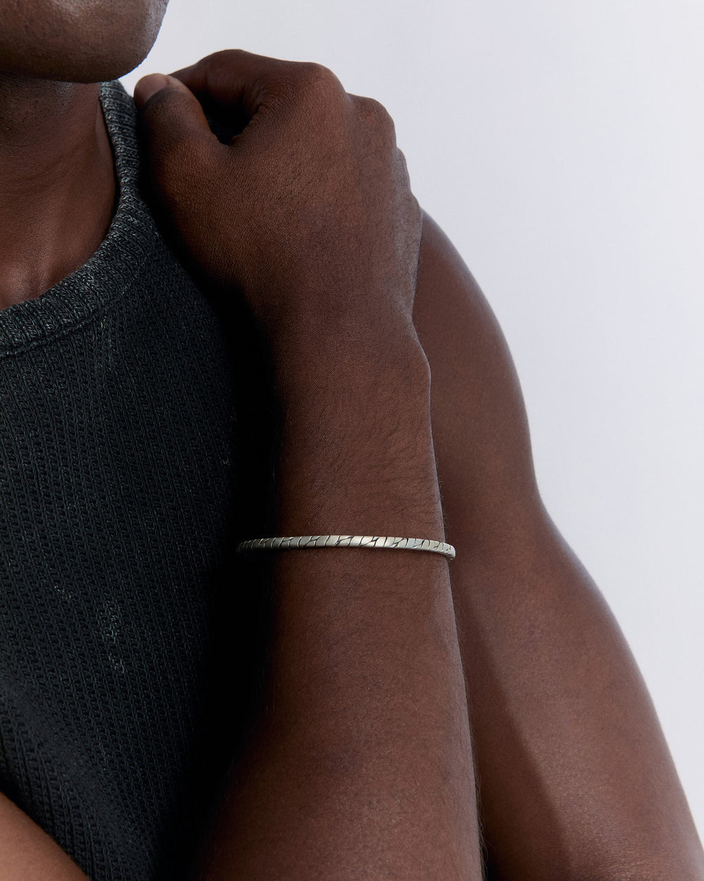 Spiral Design Silver Cuff Bracelet - 925k Sterling Silver