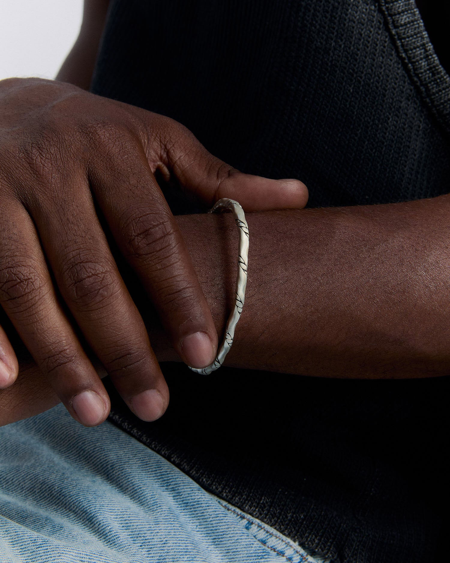 Sprial Design Men Bracelet - 925k Sterling Silver