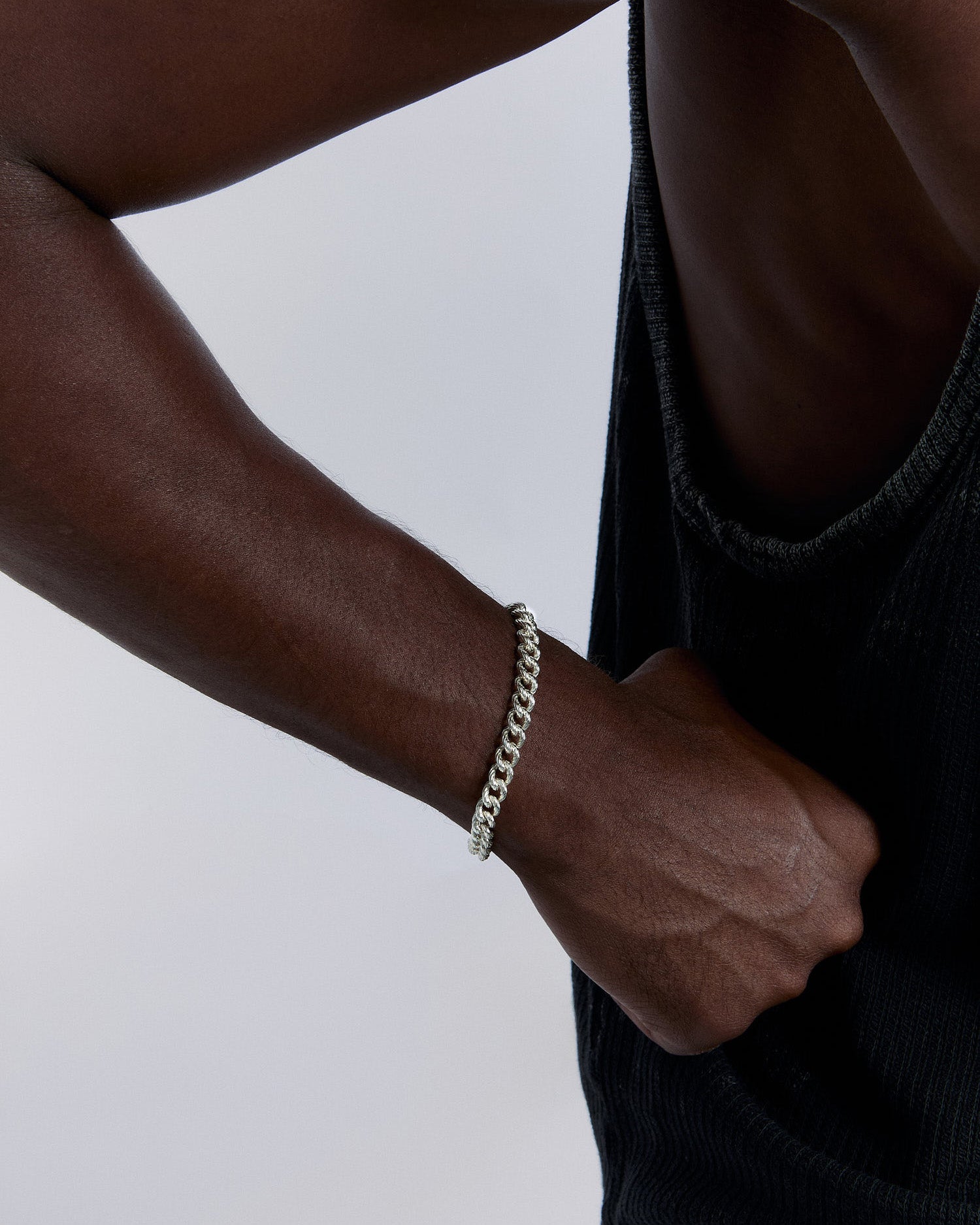 Thick Curb Chain Bracelet - 925k Sterling Silver