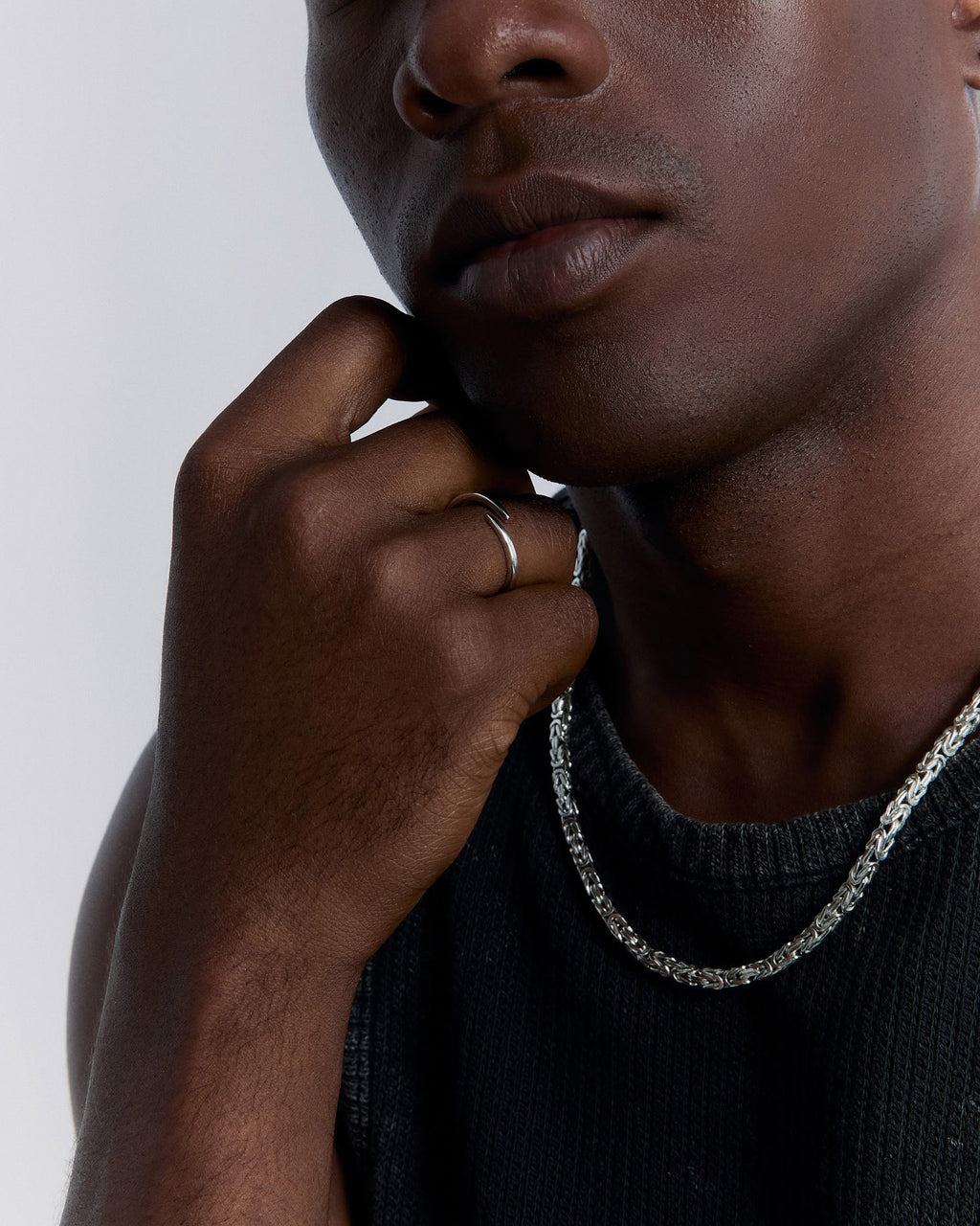 Forged Minimalist Open Ring - 925k Sterling Silver