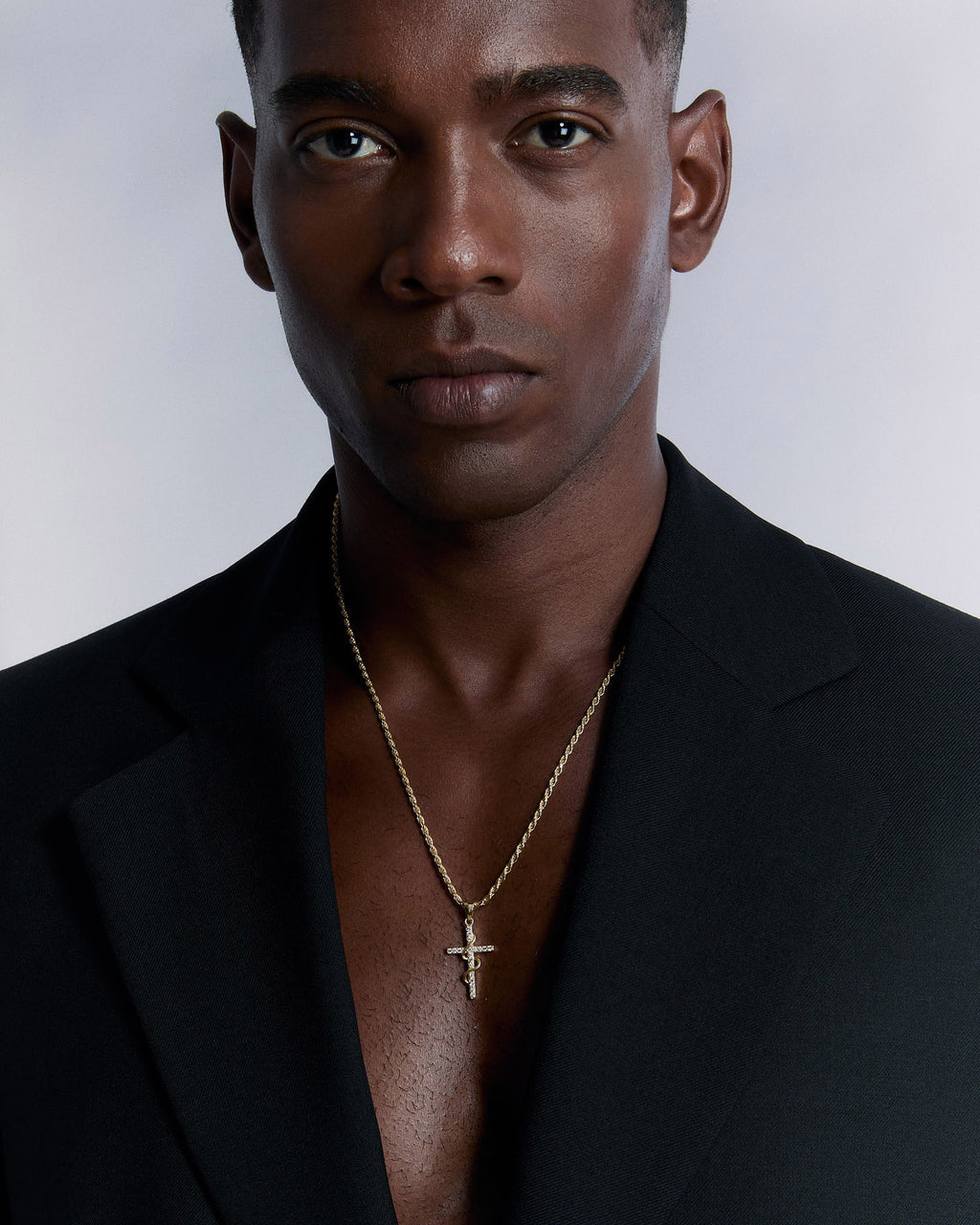 Serpent Cross Pendant Necklace - 18k Gold Vermeil