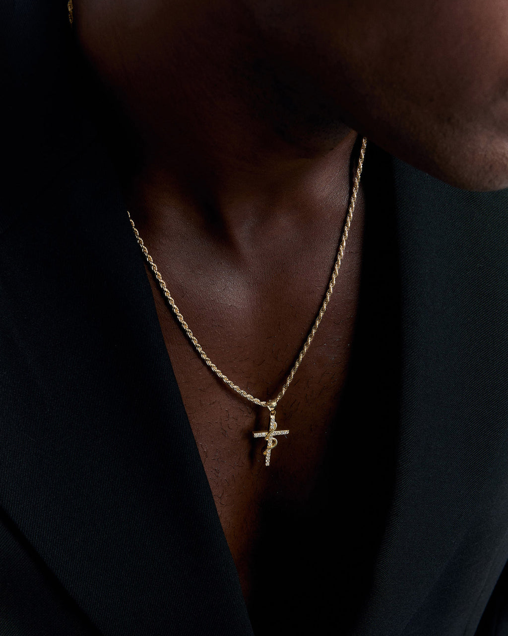 Serpent Cross Pendant Necklace - 18k Gold Vermeil