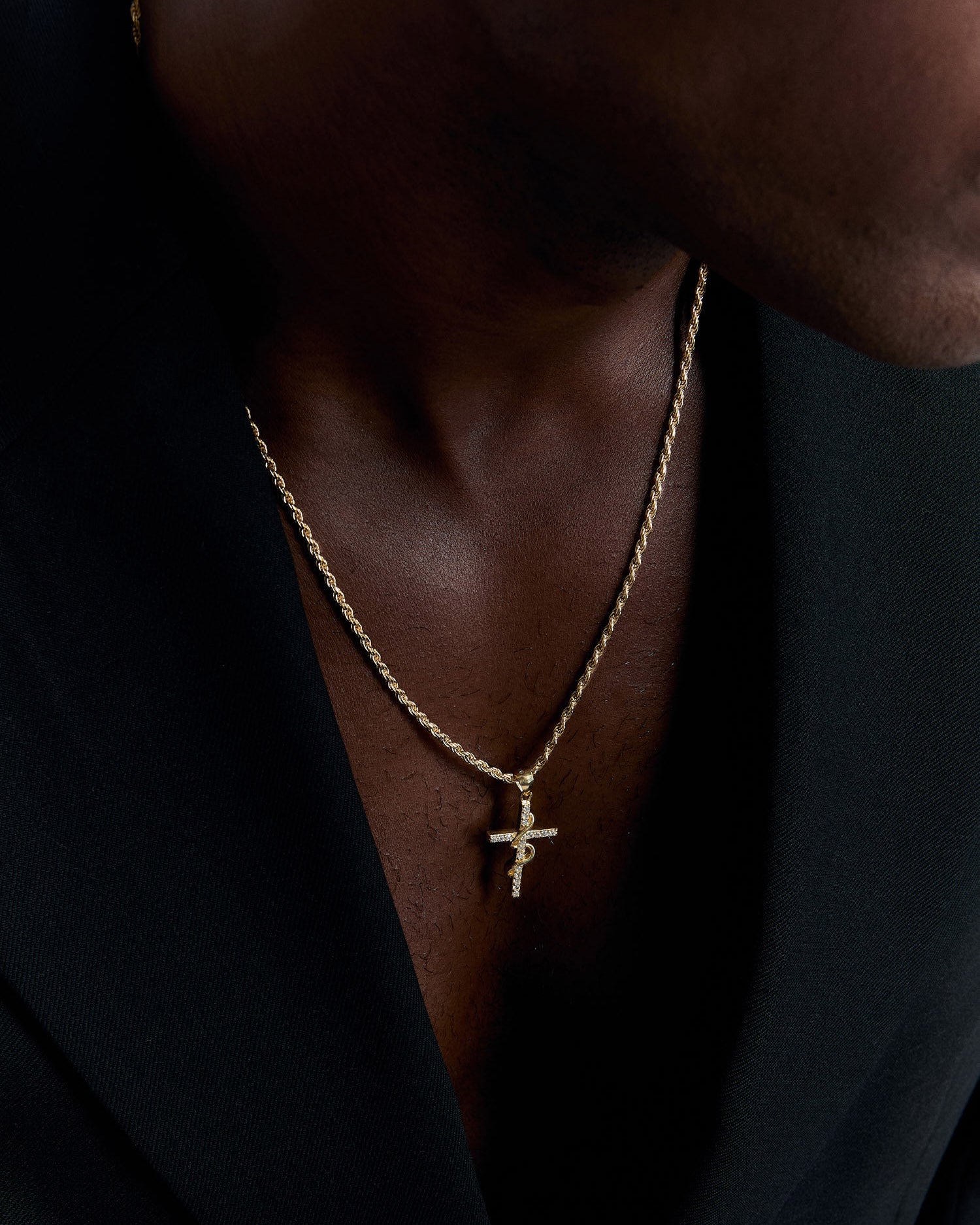 Serpent Cross Pendant Necklace - 18k Gold Vermeil