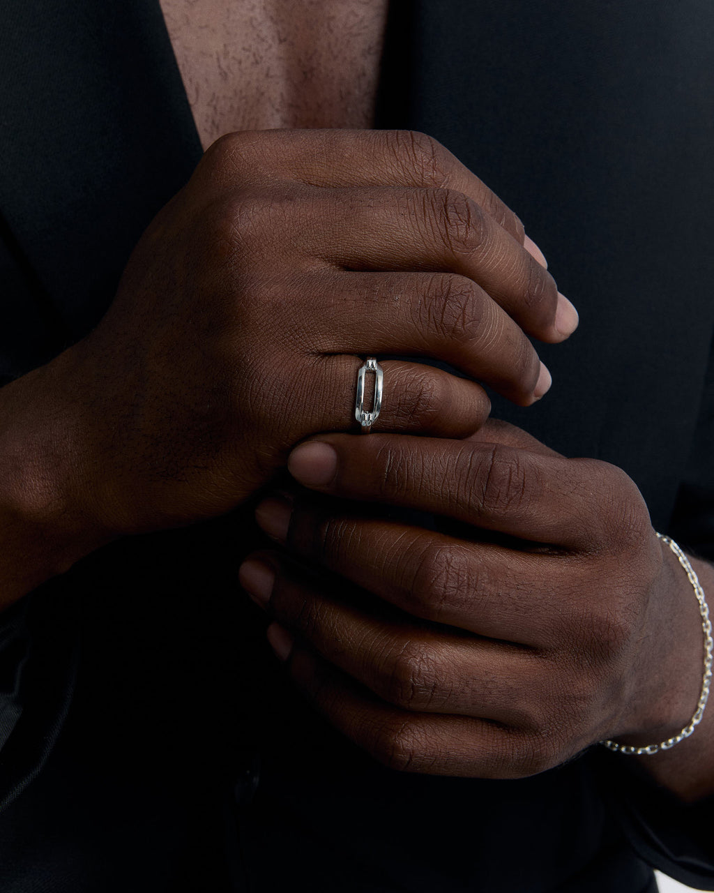 Silver Paper Clip Ring - 925 Sterling Silver