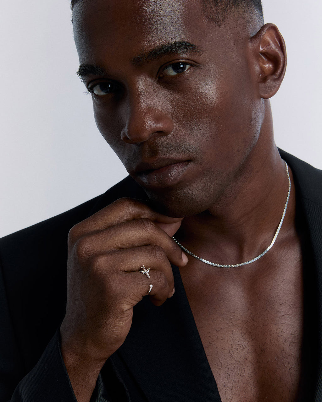 Stone Embellished Airplane Design Ring - 925k Sterling Silver