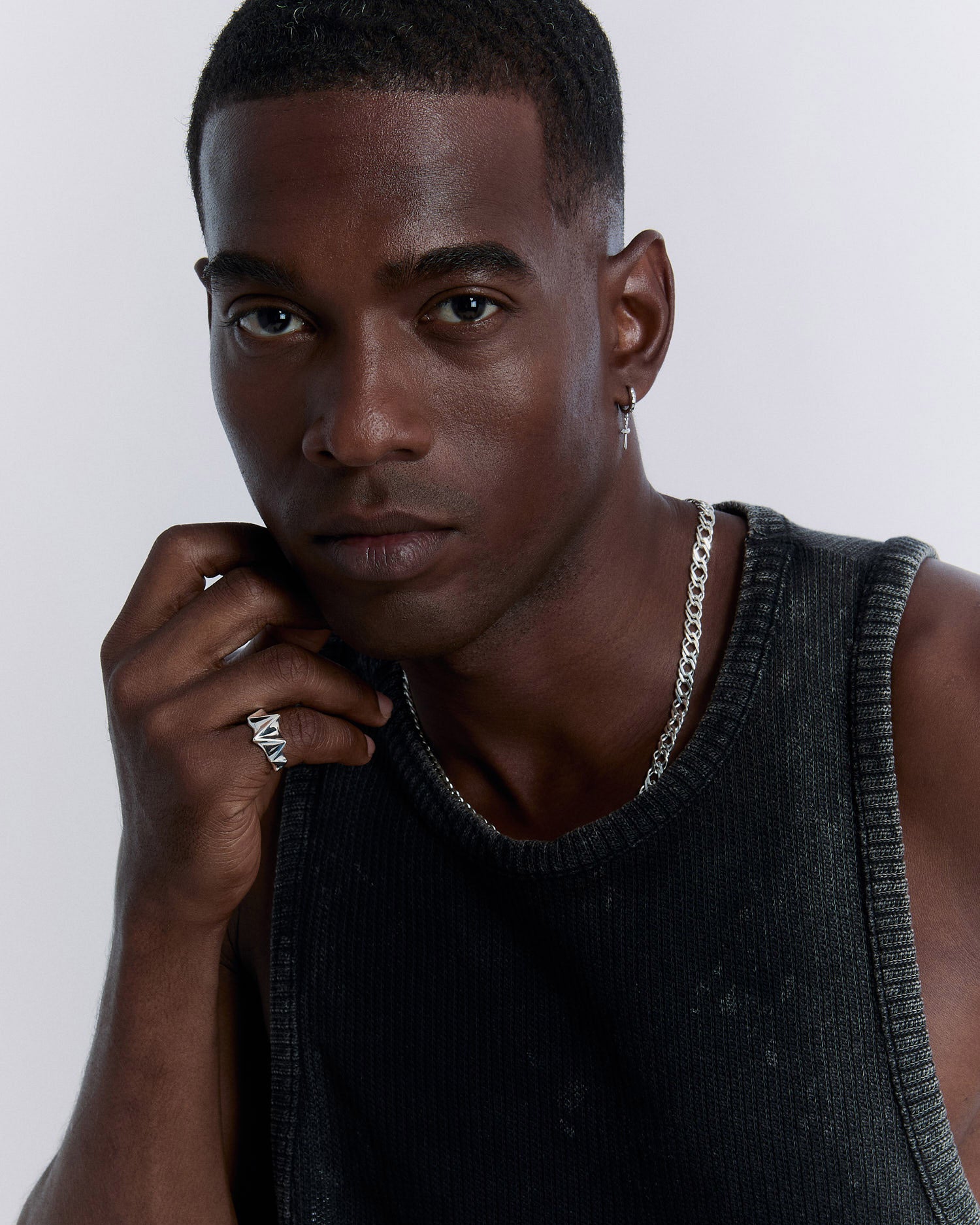 Unique Geometric Wedding Band - 925k Sterling Silver