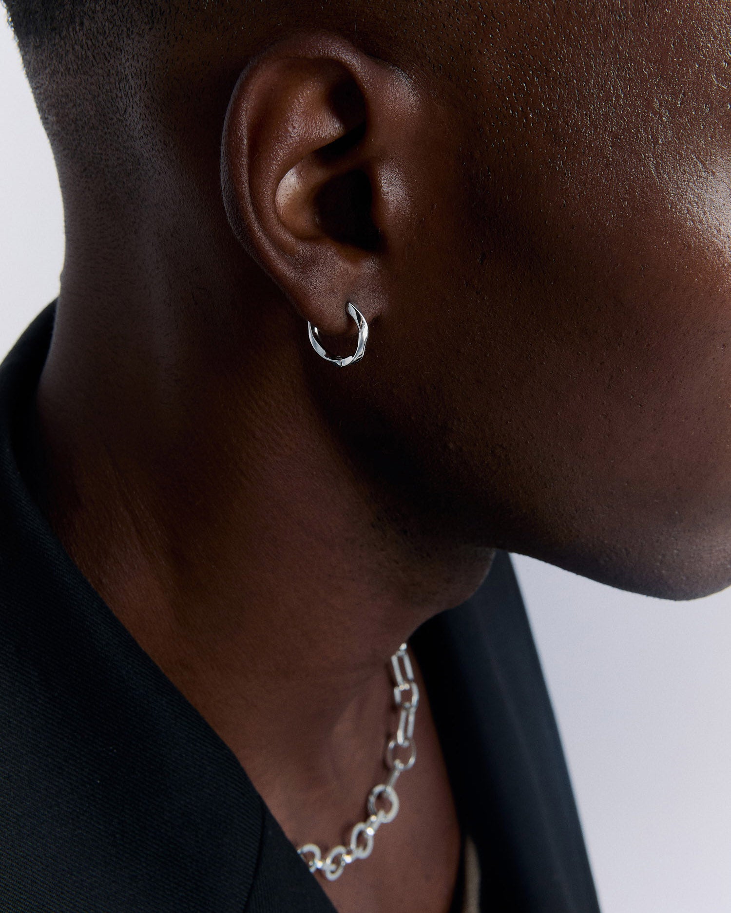 Hoop Earrings for Men - 925k Sterling Silver