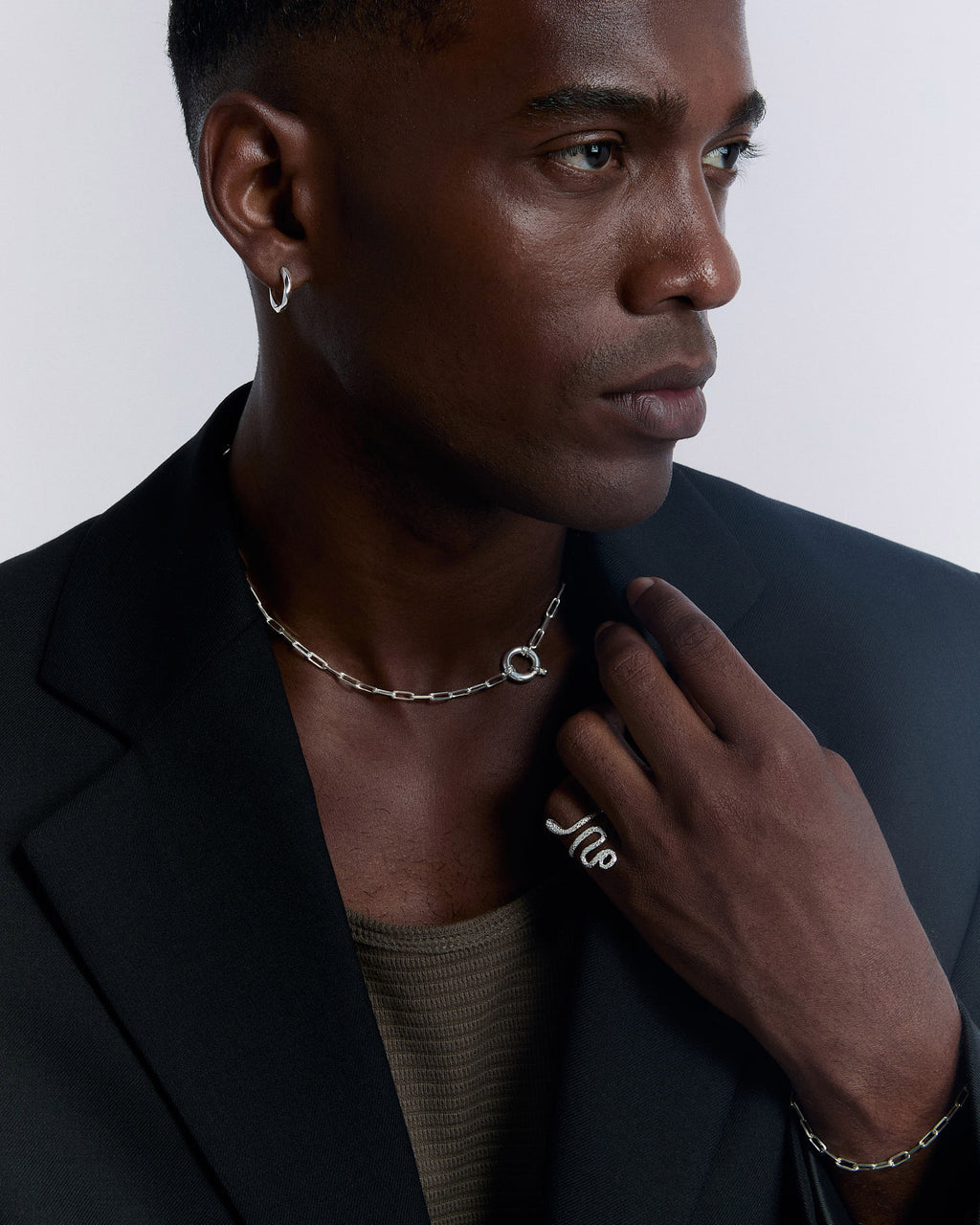 Adjustable Snake Design Ring for Men - 925k Sterling Silver