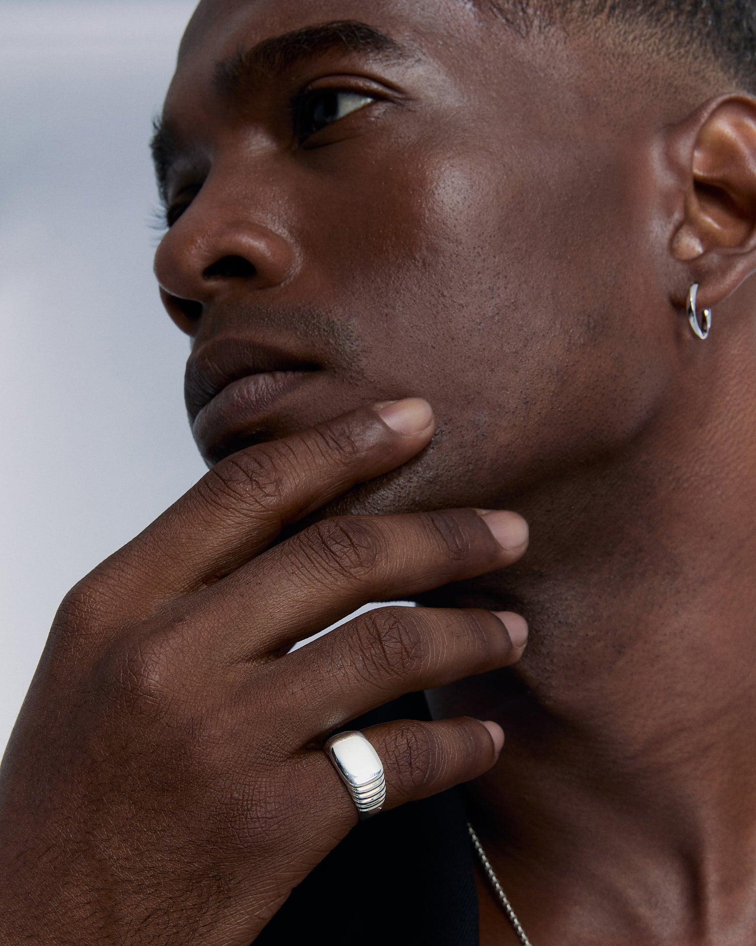 Square Signet Ring for Men - 925k Sterling Silver