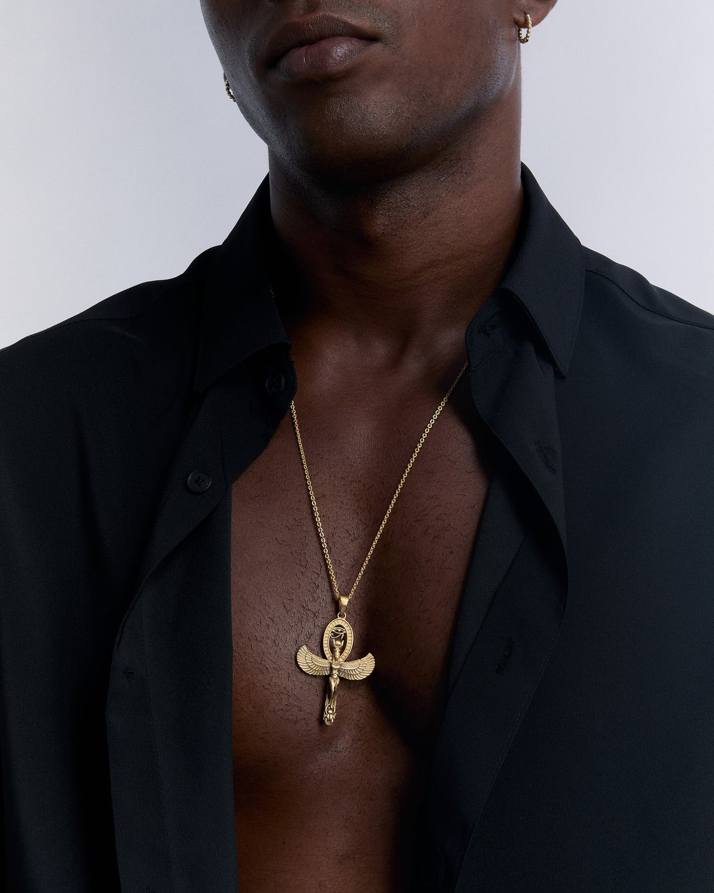 Isis Pendant, Egyptian Goddess Necklace - 18k Gold Vermeil