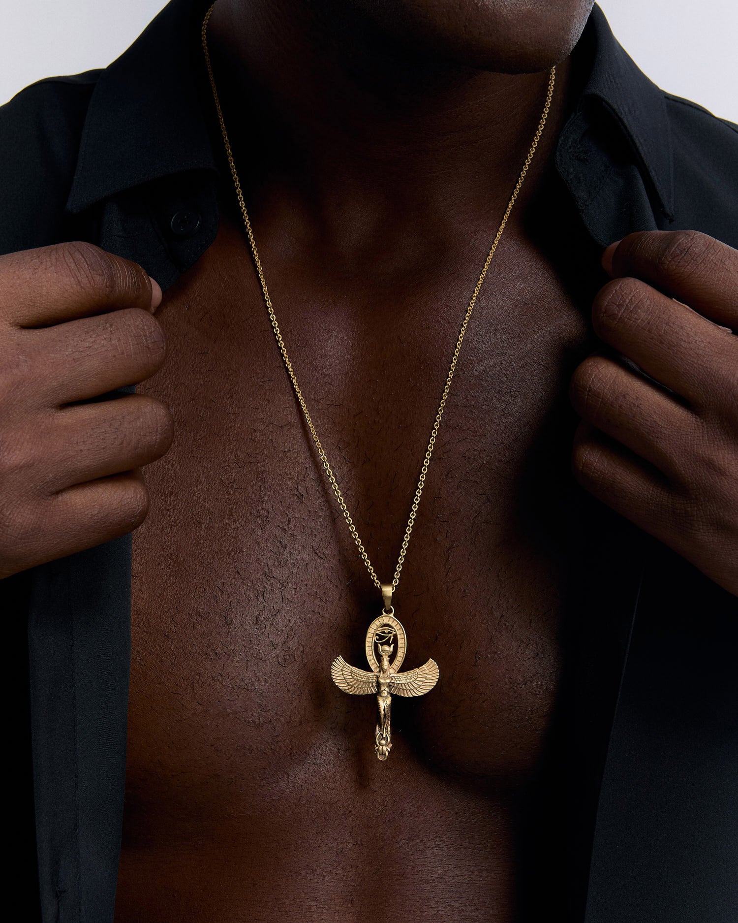 Isis Pendant, Egyptian Goddess Necklace - 18k Gold Vermeil