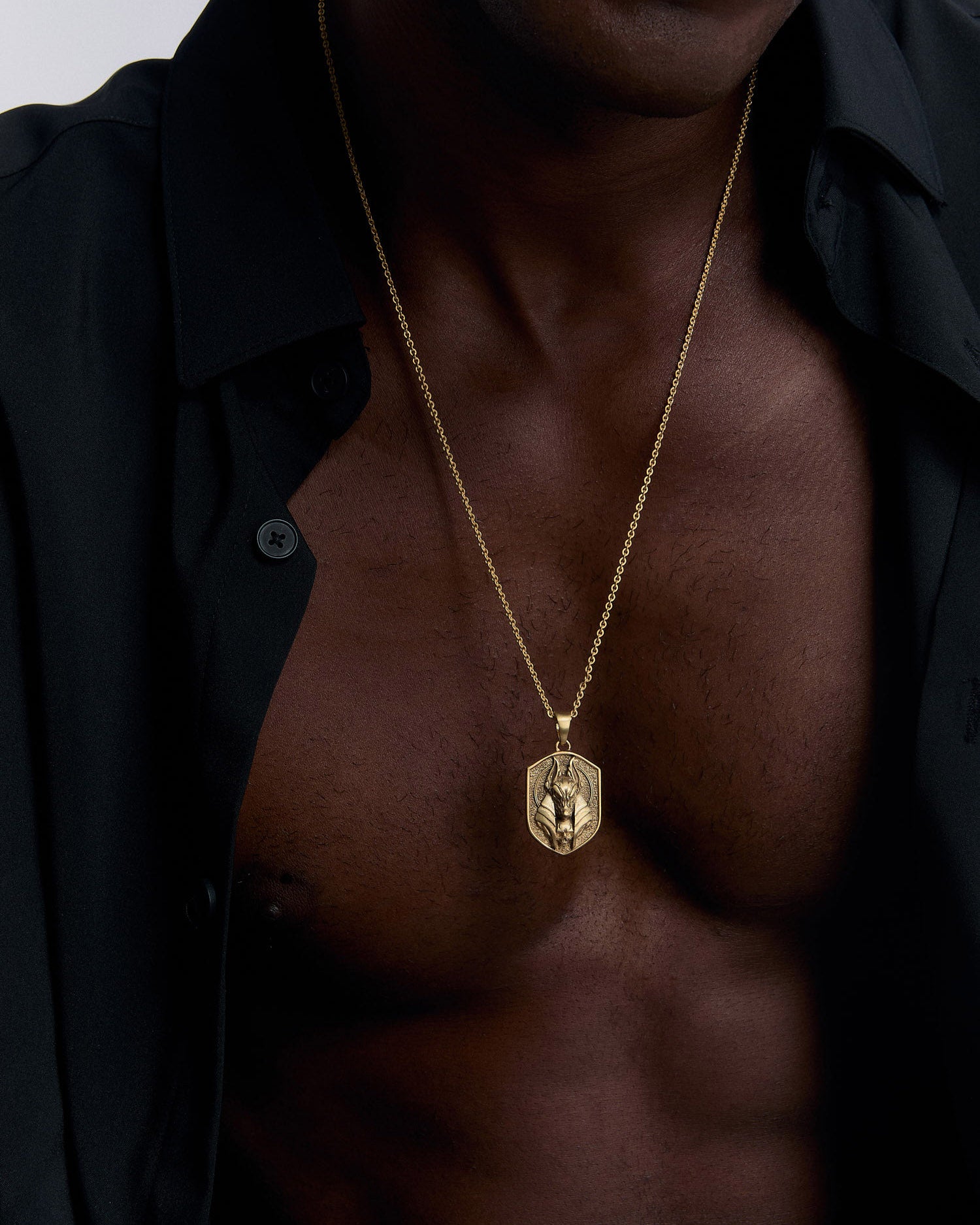 Sterling Silver Anubis Hermes Necklace - 18k Gold Vermeil