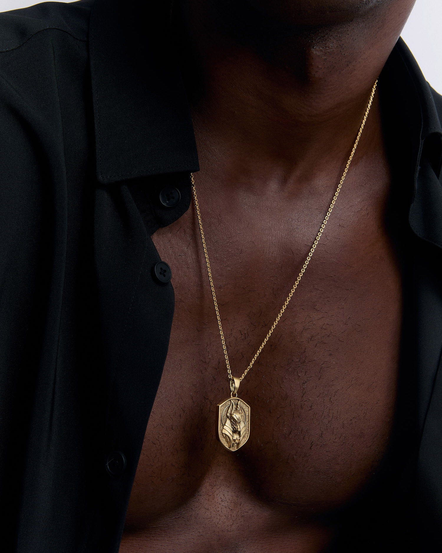 Sterling Silver Anubis Hermes Necklace - 18k Gold Vermeil