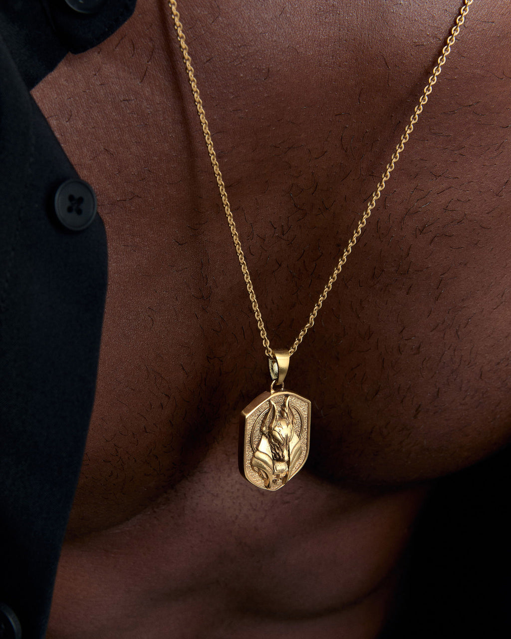 Sterling Silver Anubis Hermes Necklace - 18k Gold Vermeil
