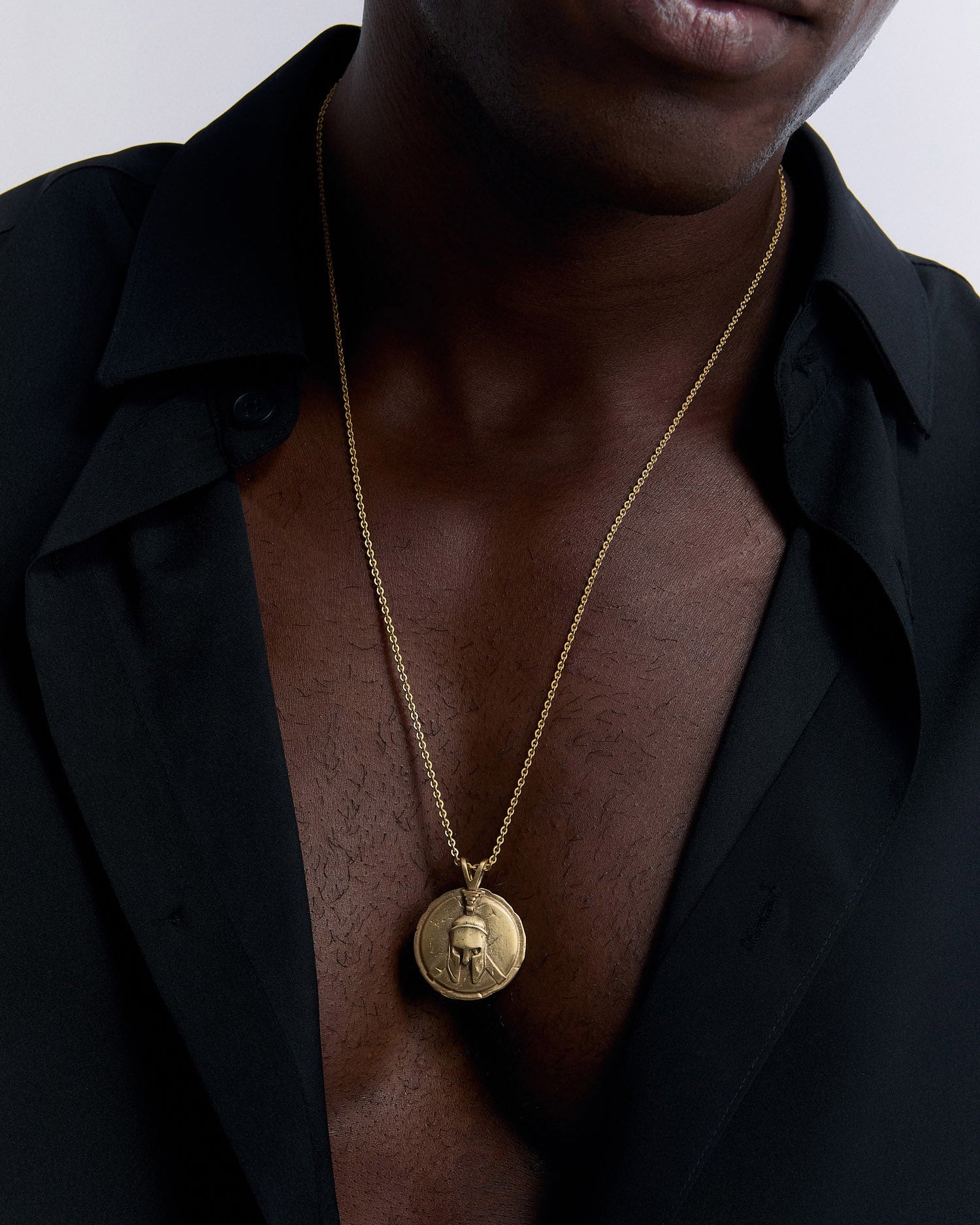 Men's Silver Spartan Necklace - 925k Sterling Silver