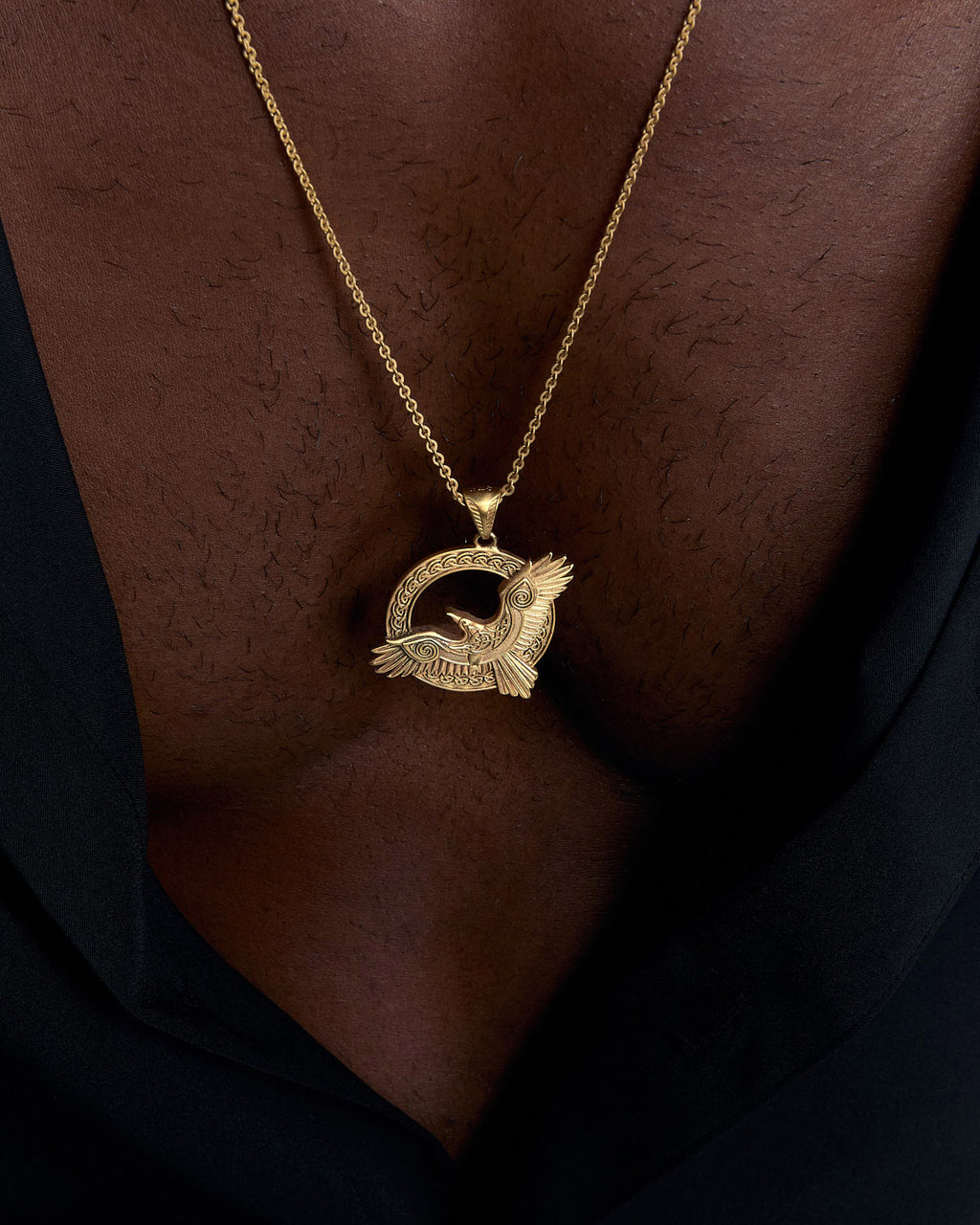 Nordic Mythology Eagle Pendant Necklace - 925k Sterling Silver