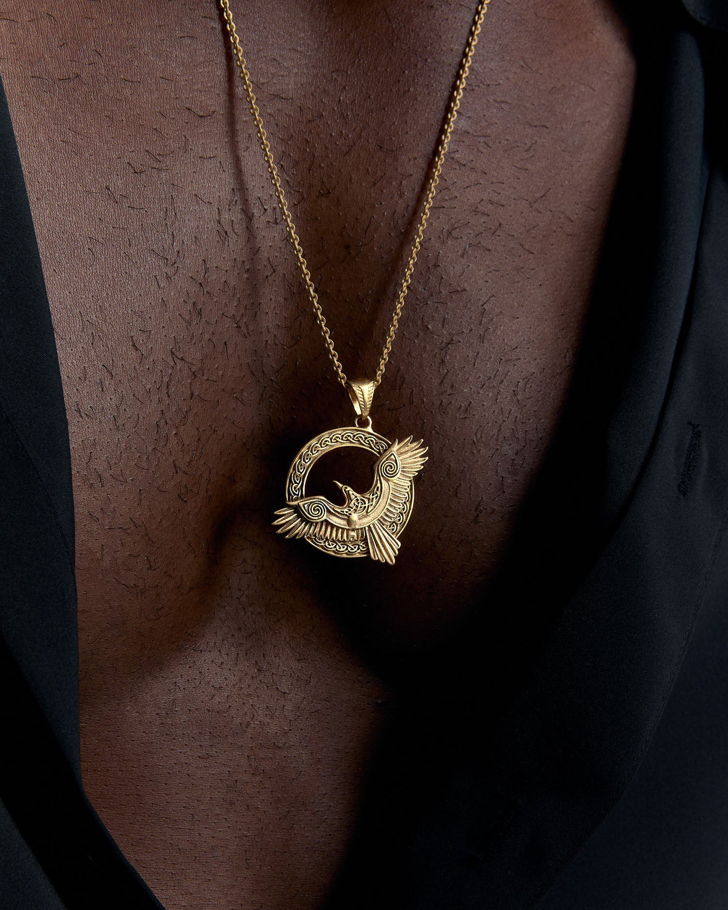 Nordic Mythology Eagle Pendant Necklace - 925k Sterling Silver