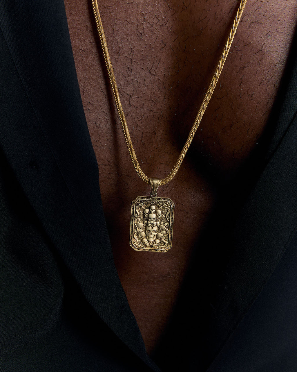 Skull Pendant Necklace - 925k Sterling Silver