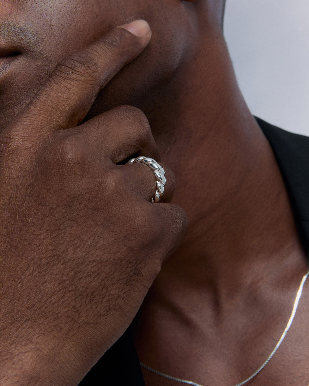 Thick Twisted Men's Ring - 925k Sterling Silver