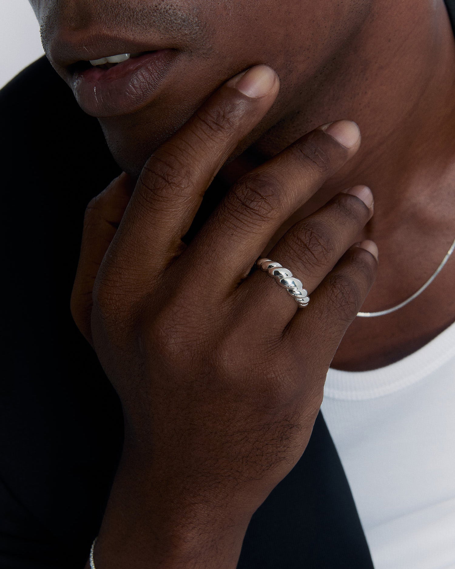 Thick Twisted Men's Ring - 925k Sterling Silver