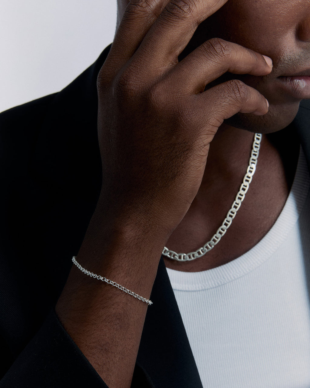 Silver Men's Chain Bracelet - 18k Gold Vermeil