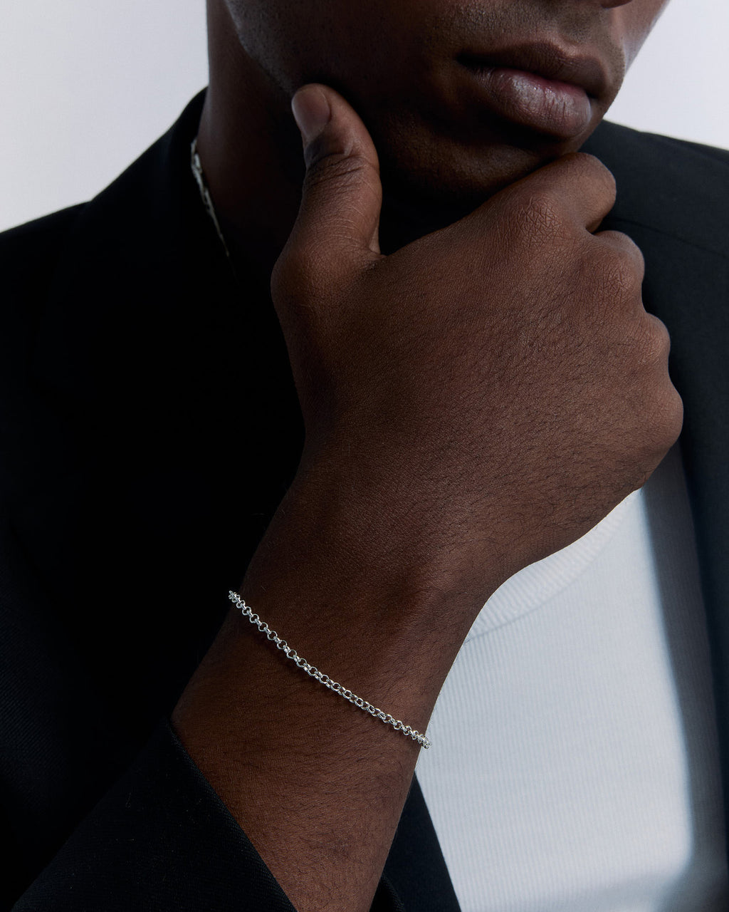 Silver Men's Chain Bracelet - Dainty Men Jewelry