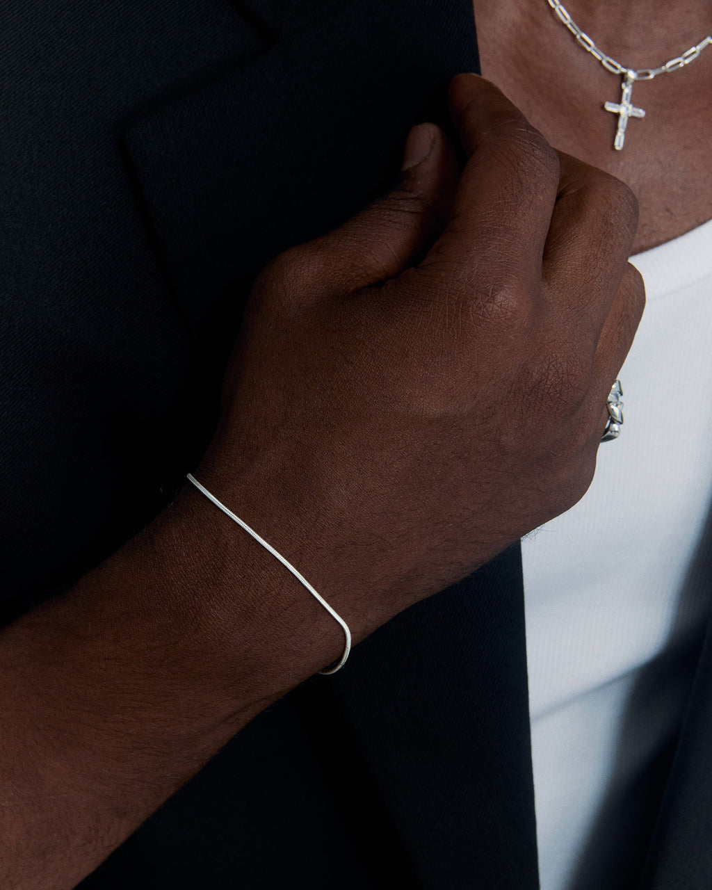 Silver Men's Chain Bracelet - Dainty Men Jewelry