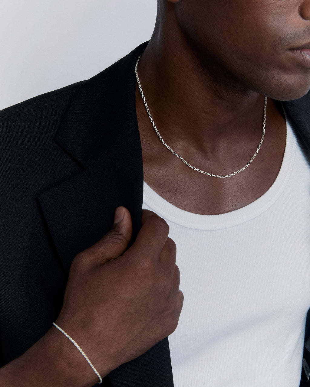 Silver Mini Paper Clip Necklace - 18k Gold Vermeil