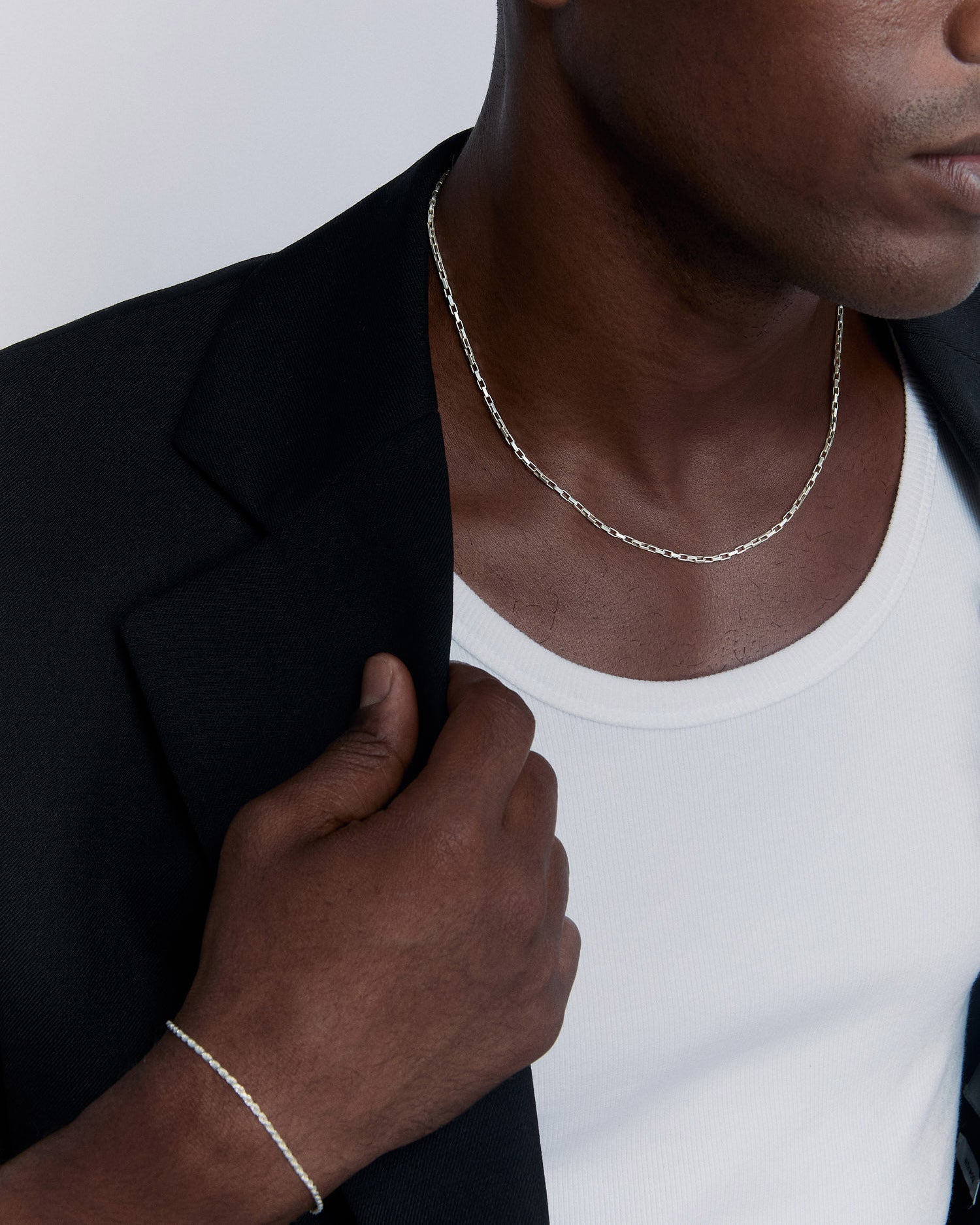 Silver Mini Paper Clip Necklace - 18k Gold Vermeil