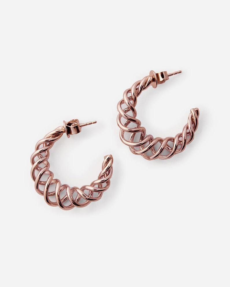 Twisted Elegance Spiral Hoop Earrings - Modern Jewelry