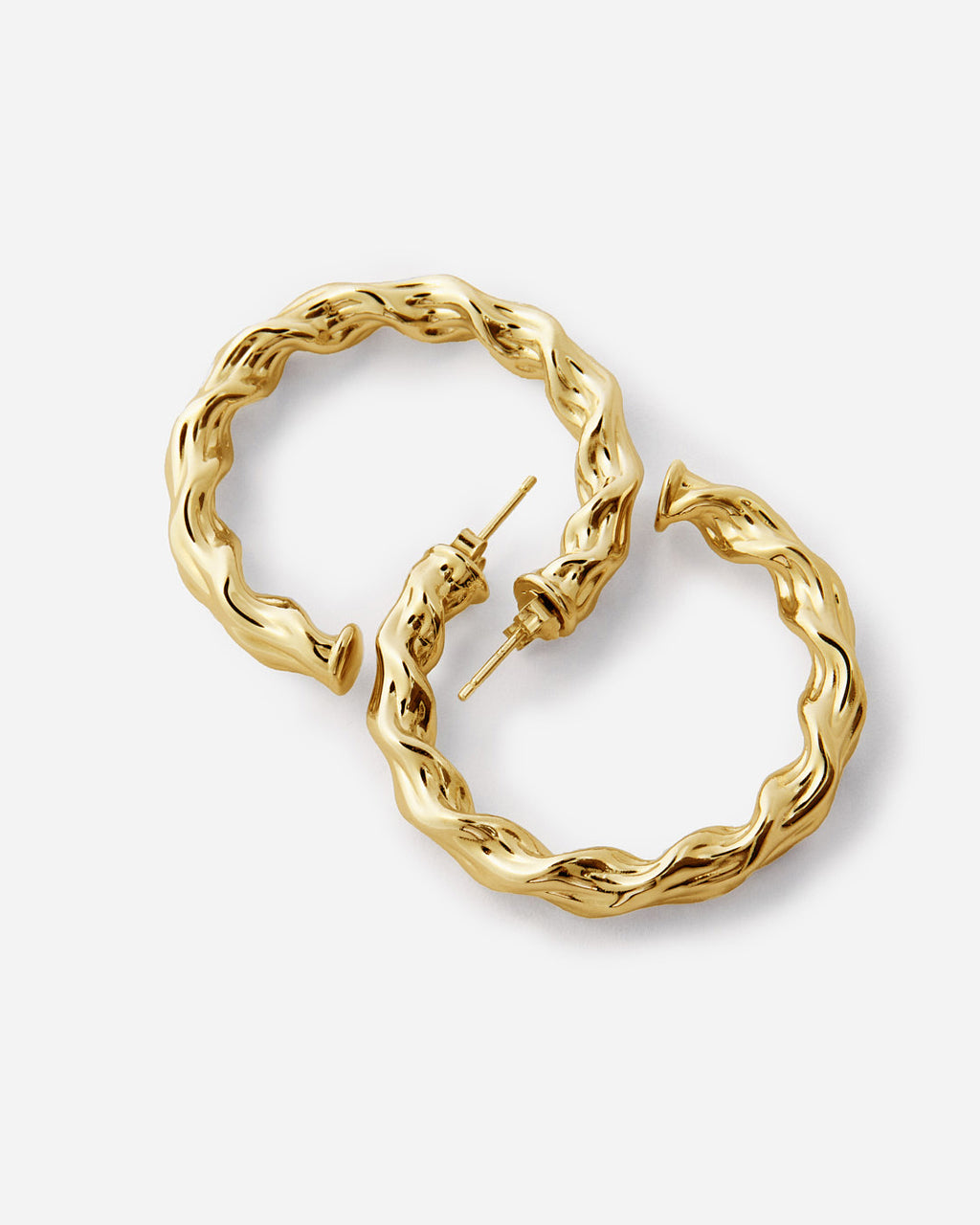 925k Twisted Silver Hoop Earrings - 18k Gold Vermeil