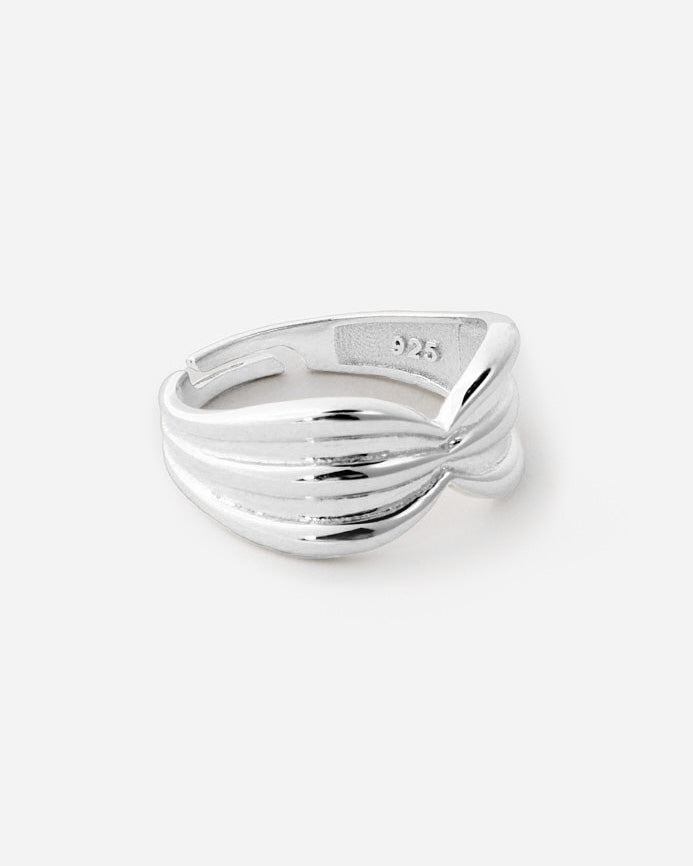 Bold Layered Band Ring, Modern Adjustable Design - 925k Sterling Silver