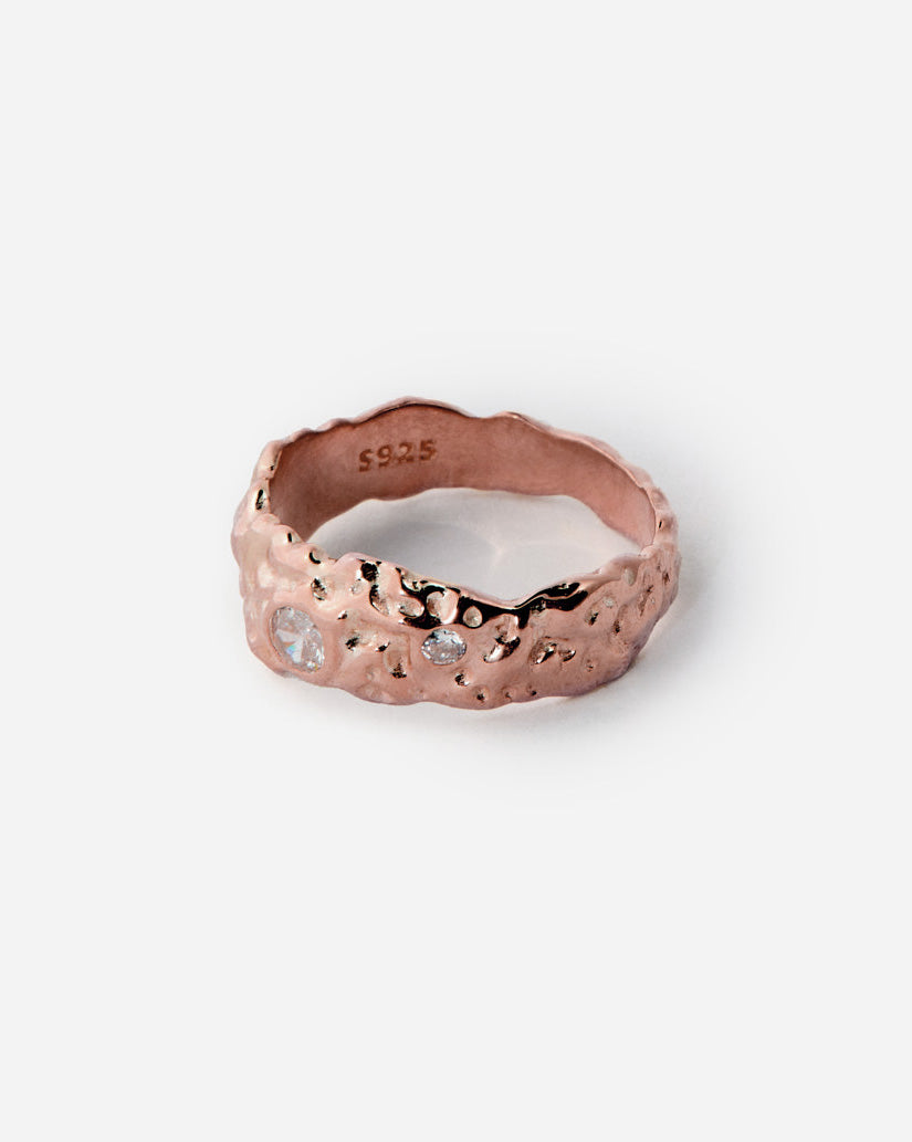 Organic Textured Gold Ring - 18k Rose Gold Vermeil