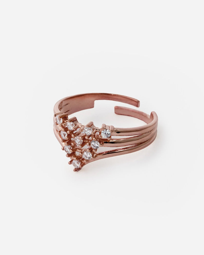 Gold Adjustable Layered Ring - Rose Gold Vermeil