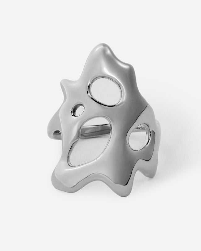 Bold Abstract Statement Ring, Modern Sculptural Design - 925k Sterling Silver