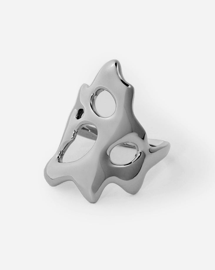 Bold Abstract Statement Ring, Modern Sculptural Design - 925k Sterling Silver