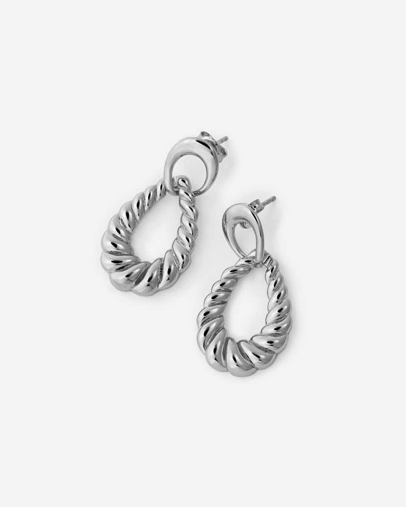Twist of Elegance Drop Earrings - 925k Sterling Silver