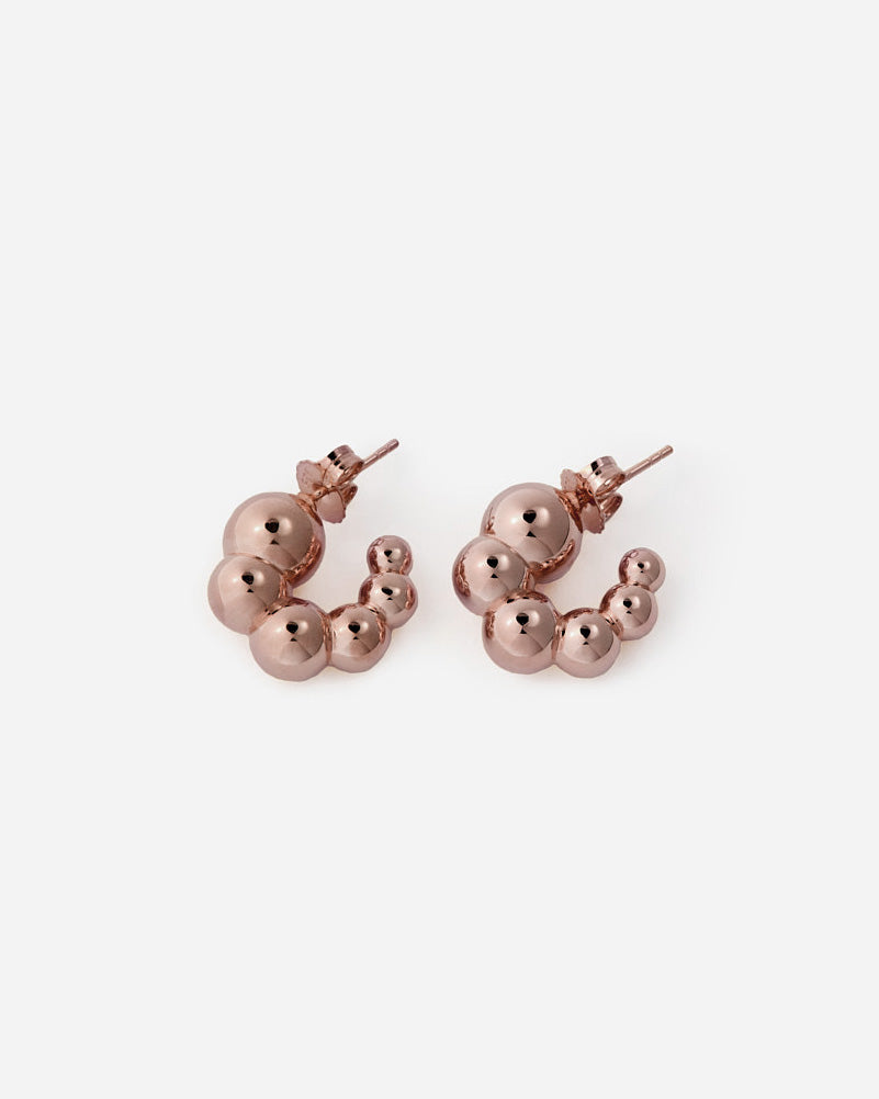 Bubble Glam Hoop Earrings  - Rose Gold Vermeil
